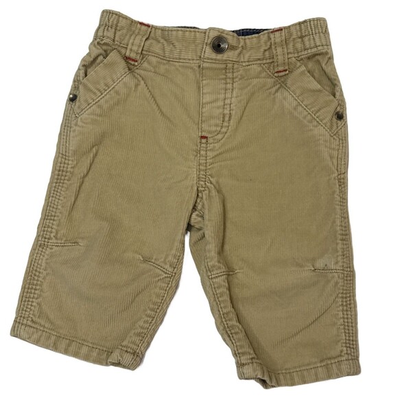 Genuine Baby by OshKosh Khaki Corduroy Pants 6M Boys Baby Soft Elastic Waist - Picture 1 of 2